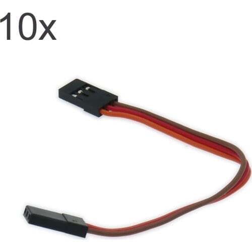 10x RCAWD 100mm Male To Male Servo Extension Cable Jr Plug 3pin 22awg 60-65 Core Super Soft For Airplane Quadcopter Toy Parts