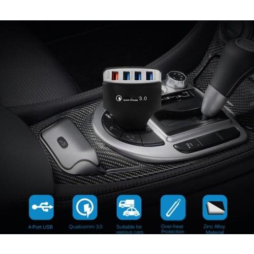 Universal QC 3.0 Fast Charger Auto Car DC Inverter Power Inverter 4 USB Socket Multi-function Mobile Phone Charger