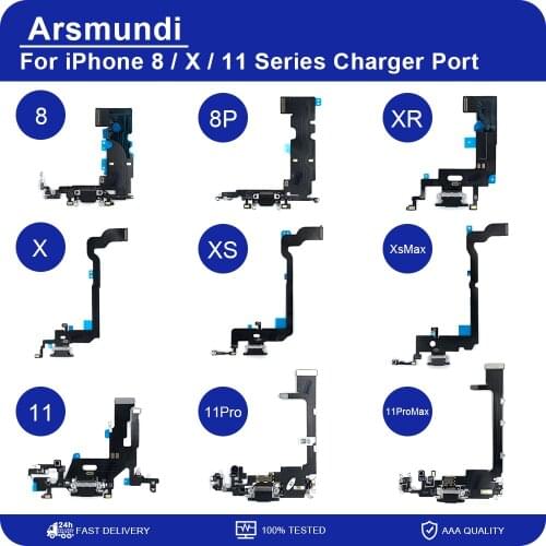 High Quality Charging Flex Cable For iPhone 8 8Plus X XsMax 11 Pro Max USB Charger Port Dock Connector With Mic Flex Cable