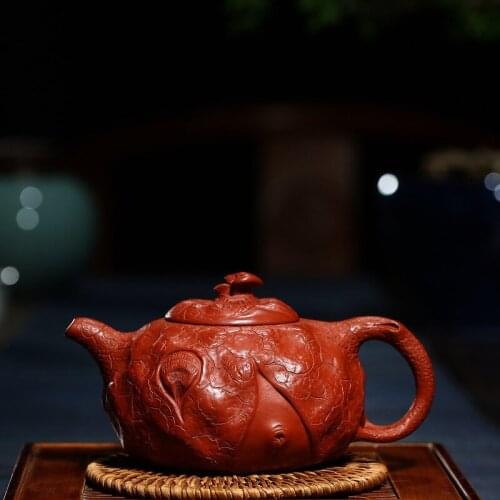 Yixing purple clay pot genuine pure handicraft famous mine Dahongpao for spring pot Kungfu Teapot Tea Set