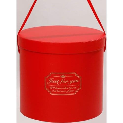 1PC Creative Round Flower Paper Boxes Lid Hug Bucket Vase Wedding Birthday Party Decor Pack Candy Gift Flower Box