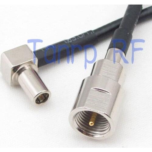 10pcs 6in FME male plug to MS147 male right angle 90 degree RF adapter 15CM Pigtail coaxial jumper RG174 extension cable