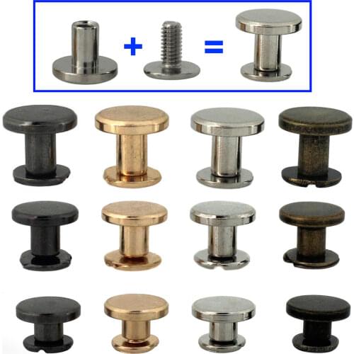 10pcs Metal Binding Chicago Screws Nails Studs Rivets for Photo Album Desk Calendar Menu Leather Craft Belt Wallet Fasteners