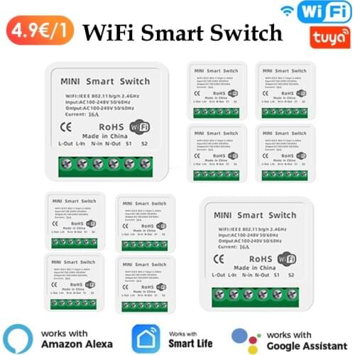 NEW Tuya Smart Switch Wifi 16A smart life APP Control home automation Module timing dual-control switch Compatible Alexa google