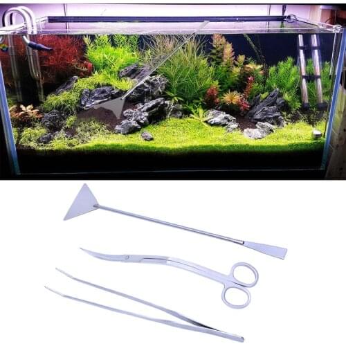 3Pcs/set 3in1 Aquarium Aquatic Live Plants Maintenance Tweezers Scissors Leveler Tool Kit Drop Ship