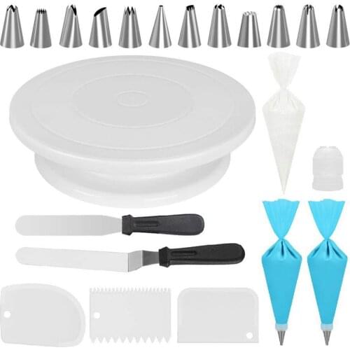 32 PCS/Set and Silicone Pastry Bag Tips Kitchen DIY Icing Piping Cream Reusable Pastry Bags Nozzle Set Cake Decorating Tools