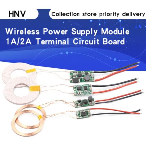 5V 1A/2A Wireless Power Supply Module Wireless Charger Module Transmitter Receiver Terminal Circuit Board Module for DIY Phone