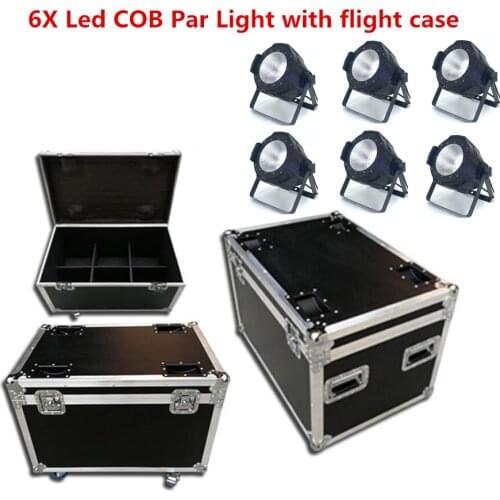 6X Led COB Par Light with flightcase 200W led par RGBWA UV 6in1 Warm White Cold white led dj light wash beam disco stage effects