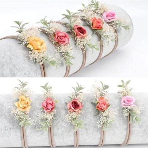 Newborn Photography Accessories Baby Girls Floral Headband Stretch Nylon Hairband Hair Accessories Baby Girl Photo Props