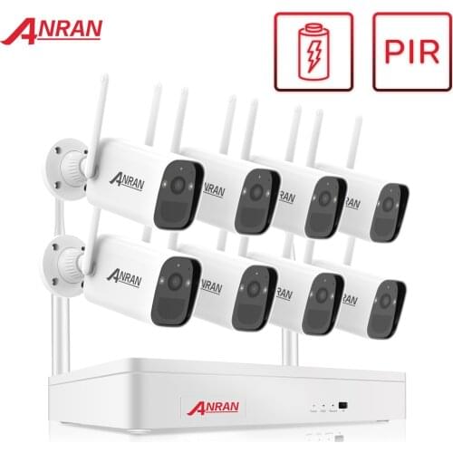 ANRAN 3MP Wireless Battery Camera Set Wifi CCTV NVR Kit PIR Smart Humanoid Detection Camera Security Surveillance Camera System