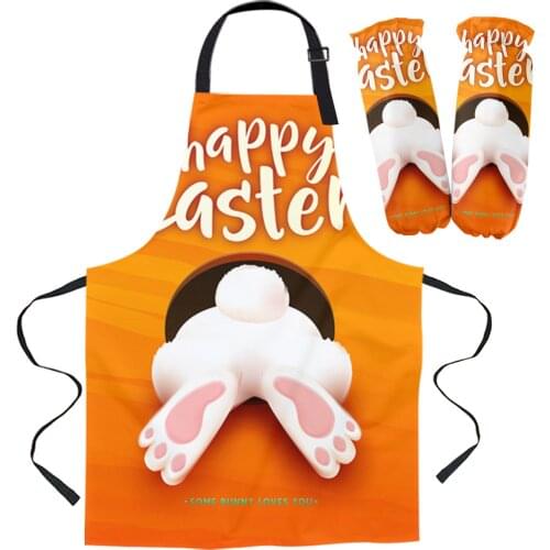 Bunny Butt Happy Easter Apron Kitchen Household Cleaning Barber Apron Baking Accessories Aprons for Woman