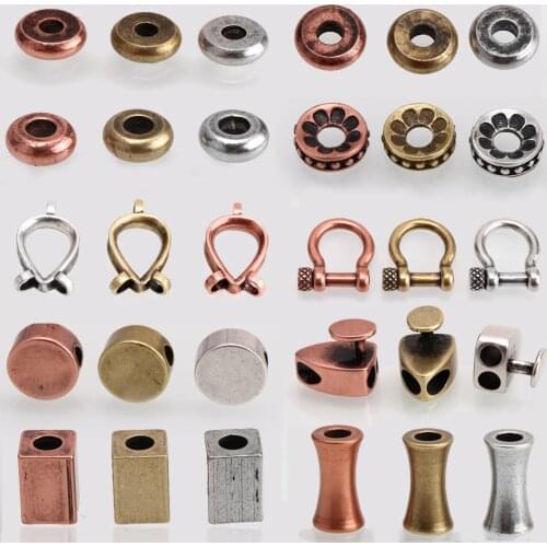 Spacer Beads Antique Beads for Stainless Steel Geometric Round Pillar Beads Findings 2 3 4 6mm Hole Diy Beads for Jewelry Making