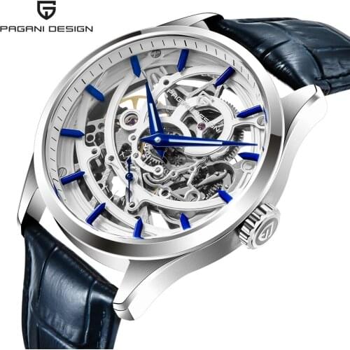 PAGANI DESIGN Brand Luxury Hollow Automatic Mechanics Watch Men Classic Skeleton Waterproof Leather Military Watch Montre Homme