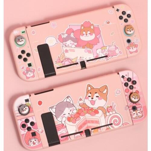 Nintend Switch Protective Shell Pink TPU Cute Cartoon NS Joycon Controller Protection Case Cover For Nintendo Switch Accessories