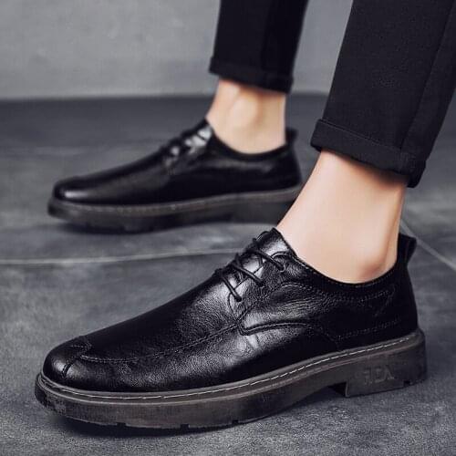Black sapatos man casuales leisure sapato spring masculino leather casual shoe hombre causal hot breathable informales new men