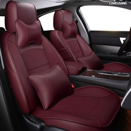CUWEUSANG Custom Leather car seat cover set For Jaguar XJ XF XE E-PACE XFL XEL Automobiles Seat Covers cars seats protector