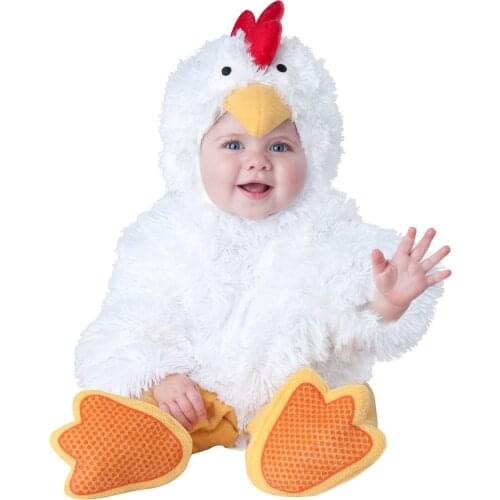 Baby Boys Girls White Chicks Cartoon Animals Cosplay Costumes Kid Christmas Halloween Jumpsuit Newborn Infant Photography Props