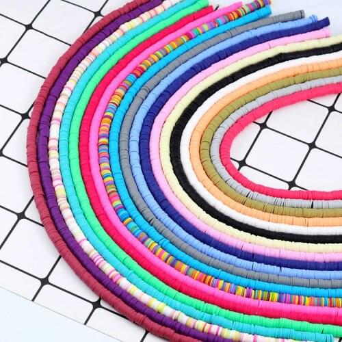 1 String 6mm DIY Jewelry Findings Clay Beads Mix Color And Mix Design Bracelet Boho Jewelry Earring Spacer Beads Disk Wholesale