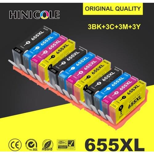 HINICOLE 3 Set Compatible For HP655 Ink Cartridges For HP 655 XL Deskjet 3525 4615 4625 5525 6520 Printer Cartridge 655XL