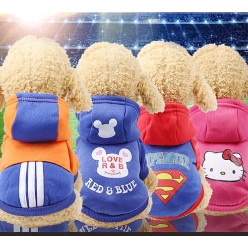 Hoodie Sports Cartoon Little Dog Cat Clothes Winter Pet Clothing Pet Daily Necessities Pet Decoration Luxury Dog Clothes