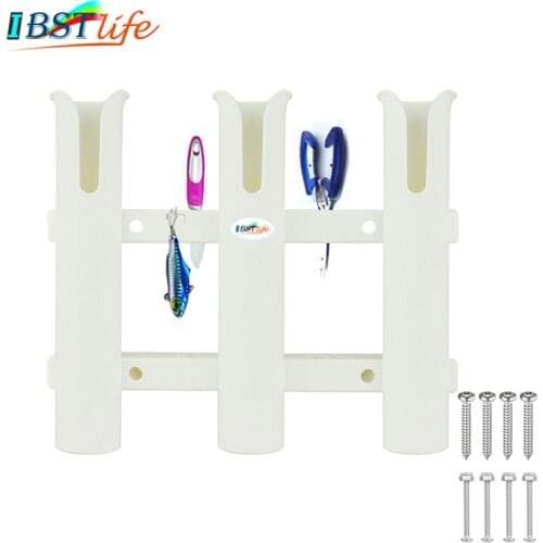 IBST LIFE 3 Tubes Link White plastic fishing rod holder fishing rod rack socket for boat marine fishing box kayak boat yacht