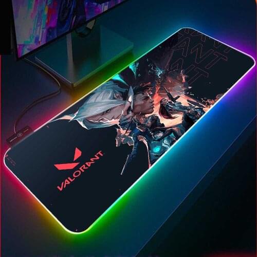Valorant Gamer Mousepad RGB Laptop Mouse Pad XXL MousePad Gamer Lock Desktop Pad LED Gloway PC Gaming Accessories with Backlight