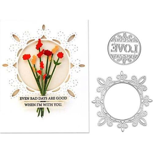 Julyarts 2019 New Circle LOVE Flower Dies Metal Cutting Die Scrapbooking Photo Album Stencils Die Cutting For Card Making