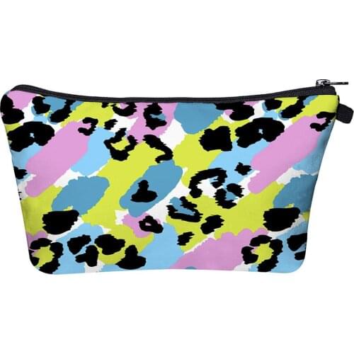 Cosmetic Bag Fashion Print Women Brand makeup bags Cute bag headset candy Cosmetic printing Collection men 3D ZIPPER Leopard new