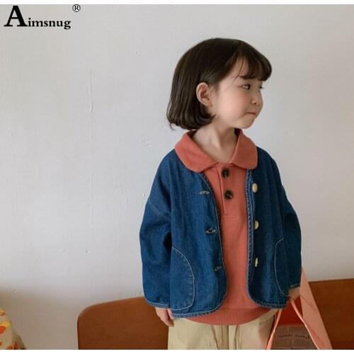 Long Sleeve Unisex Jackets Kids Clothing 2021 Single-breasted Top Outerwear Boys Girls Sweet Pocket Coats Lightweight Jacket