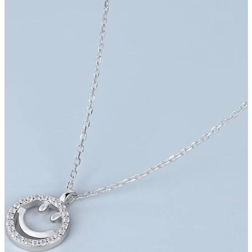 Miuoxion Retro Hollow Smiley Zircon Necklace Simple Personality Party Punk Jewelry Fashion For Women Feature Nmour Charm Gift