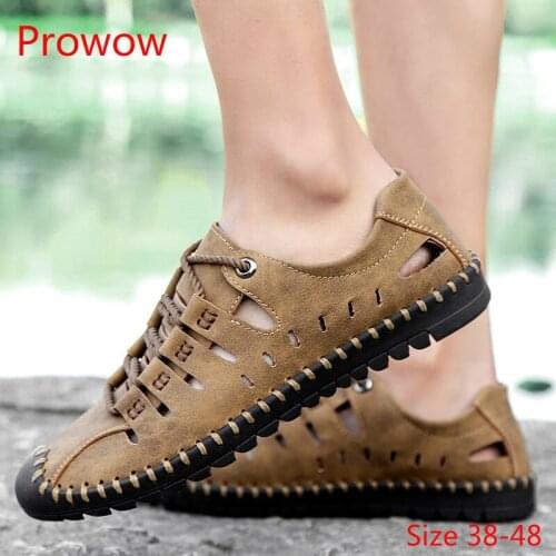 2019 Prowow Genuine Leather Mens casual shoes British business mens summer shoes