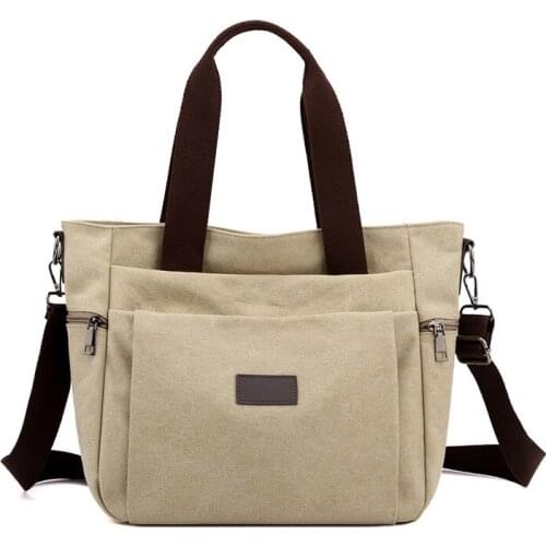 New Canvas Handbags For Women Vintage Casual Ladies Shoulder Bags Girls Daily