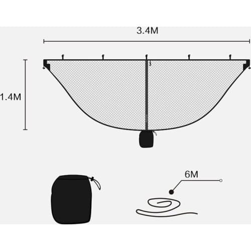New Hook Hiking Bug Mosquito Accessories 360 Degree Protection Hammock Net Easy Use Double Separating Lightweight Outdoor Tools