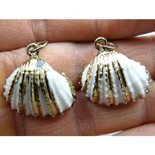 New Fashion Conch Shell Sea SHELL Gem PENDANT Beads Making jewelry 6pcs P371