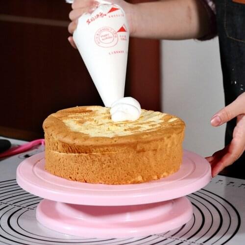 Plastic Cake Turntable Rotating Anti-skid Round Cake Plate Stand Cake DIY Decorating Rotary Table Kitchen Baking Tools