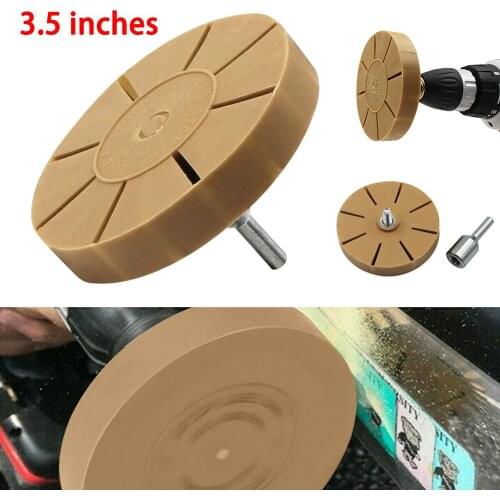 Decal Removal Eraser Wheel Power Drill Arbor Adapter 3.5" Rubber Pinstripe