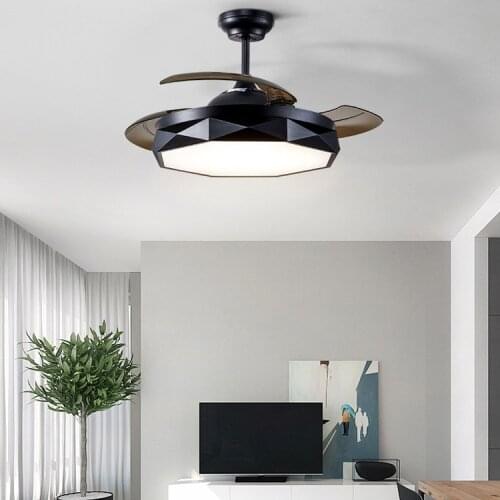Modern European simple remote control invisible bedroom, hall ceiling fan 36 / 42 "adjustable light, built-in 220 V 110 v