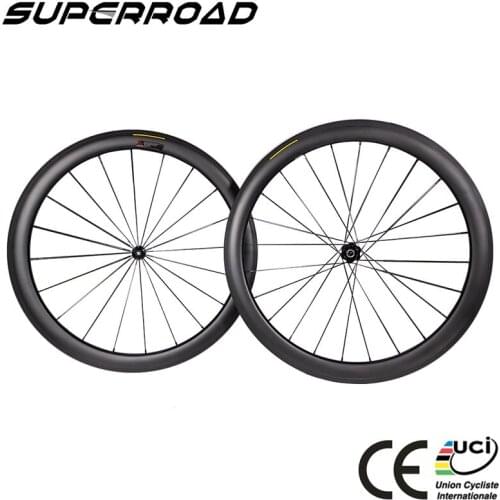 SUPERROAD High End 50mm Deep U Shape Clincher Wheels With DT 350 Hub Straight Pull Hub Sapim Cx Ray Spokes