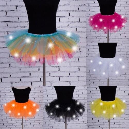 LED Light Up Tulle Skirt For Women And Baby Girl 2019 New Mesh Mini Skirts Mother And Daughter Dancing Party Fits Ball Gown
