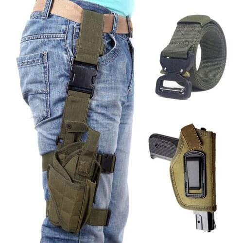 Tactical Gun Holster Glock 17 Beretta m9 Airsoft Pistol Holster Gun Carry Case Hunting Leg Holster Nylon Waist Belt Accessories