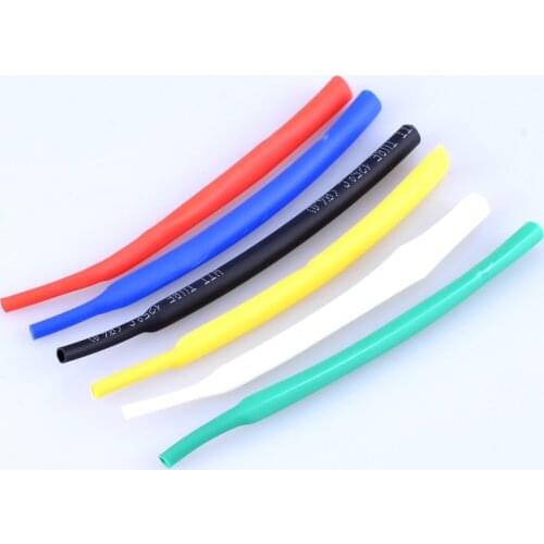 5M/lot Red, blue, black, yellow, white, green 1 2 3 4 5 6 8 10mm Diameter Heatshrink Tubing Tube Sleeving DIY Connector Repair