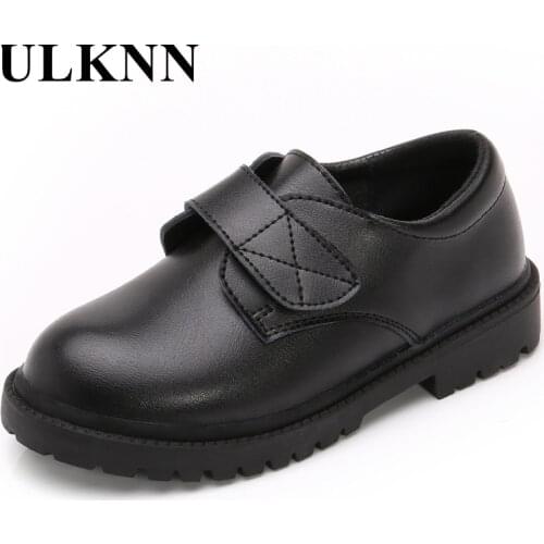 ULKNN 2020 New Kids Leather Wedding Dress Shoes For Boys Children School Performance Black Casual Children Moccasins Shoes