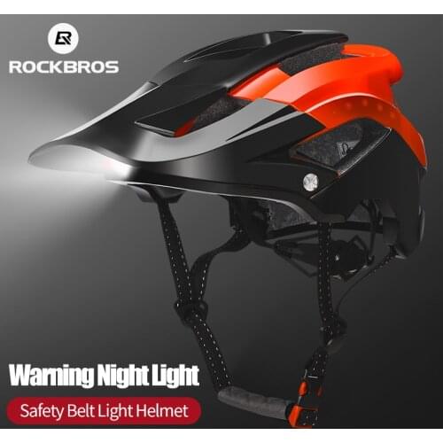 ROCKBROS Bicycle Light Helmet Intergrally-molded Bike Headlamp Cycling Helmet Sports Safety Men Women MTB Bike Helmet Equipment