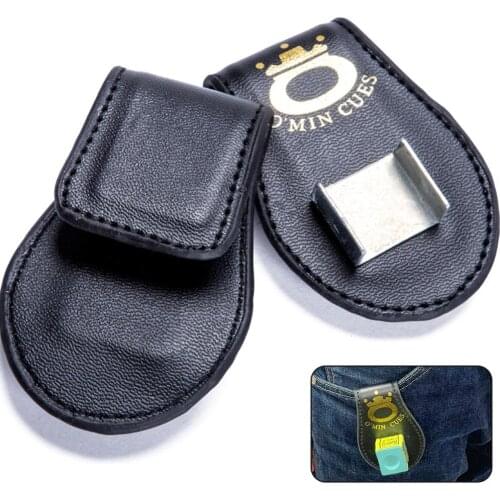 High Quality Pool Billiards Snooker Accessories Leather Magnetic Belt Clip Chalk Holder Accessory Random Color Delivery