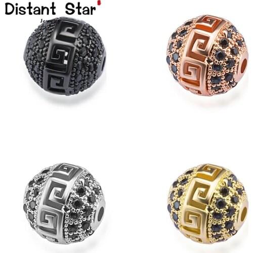 High quality round ball beads micro pave cz copper jewelry bracelet accessories diy jewelry necklace bracelet making hole beads
