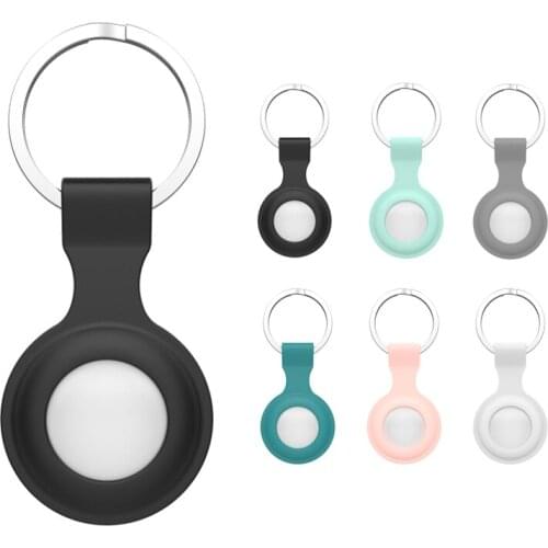 2021 For Apple AirTags Silicone Protector Cover with Keychain Shockproof Anti-scratch Anti-fall Silicone Protective Case Shell