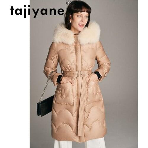 Woman Winter Coats 2021 Puffer Jacket Women White Duck Down Coat Womens Real Fox Fur Collar Hooded Parkas Casaco TN1273