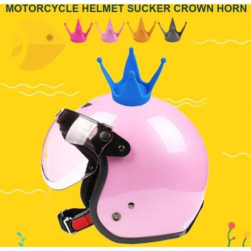 1Pcs Creative Motorcycle Electric Car Helmet Decor Crown Cup Soft Plastic Decoration Corners Sucker Motorbike Helmet Accessories