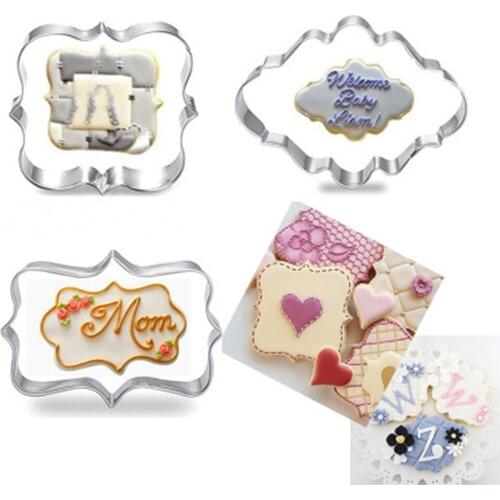 3pcs Pastry Fondant Sugarcraft Mold Frame Cookies Cutter Cake Decorating Tools Kitchen Pastry Accessories Gadget Sets