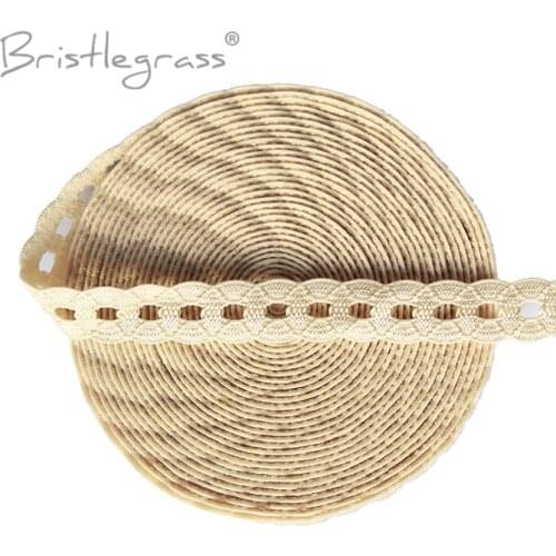 BRISTLEGRASS 5 Yard 1/2" 13mm Nude Color Chain Lace Trim Elastic Spandex Band Kids Hair Tie Headband Tutu Dress DIY Sewing Craft